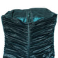 Green Silk Satin Fitted Strapless Dress