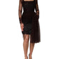 Black Lace Trim Long Sleeve Sheath Mini Dress
