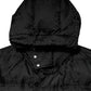 Black Jacquard Quilted Puffer Hooded Jacket