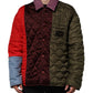 Multicolor Patchwork PolyesterQuilted Jacket