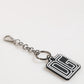 Black White DG Rubber Logo Silver Men Keychain Keyring