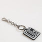 Black White DG Rubber Logo Silver Men Keychain Keyring