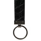 Black Leather Logo Metal Ring Keychain Holder Men Keyring
