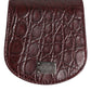 Burgundy Exotic Skin Coin Condom Case Holder Pocket Wallet
