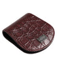 Burgundy Exotic Skin Coin Condom Case Holder Pocket Wallet