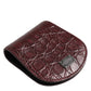 Burgundy Exotic Skin Coin Condom Case Holder Pocket Wallet