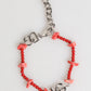 Silver Tone Brass Beaded Resin DG Logo Chain Men Bracelet