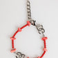 Silver Tone Brass Beaded Resin DG Logo Chain Men Bracelet