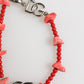 Silver Tone Brass Beaded Resin DG Logo Chain Men Bracelet