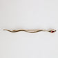 Gold Brass Red Crystal Spilla Serpente Mens Brooch Pin