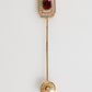 Rhinestone Embellished Sterling Silver Collar Brooch Pin