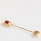 Rhinestone Embellished Sterling Silver Collar Brooch Pin