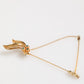 Gold Tone 925 Sterling Silver Crystal Chain Pin Brooch