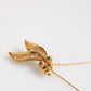 Gold Tone 925 Sterling Silver Crystal Chain Pin Brooch