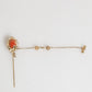 Gold Brass Crystal Chain 925 Sterling Silver Pin Brooch