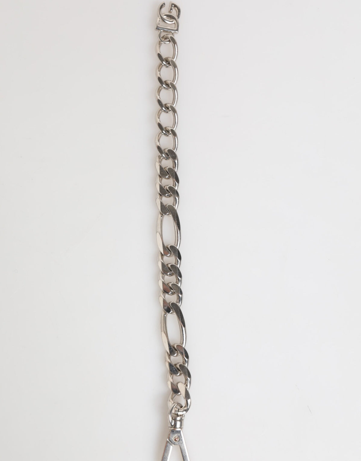 Silver Tone Brass Chain Lobster Clasp DG Logo Bracelet