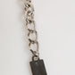 Silver Chain Brass Beaded Lobster Clasp Logo Men Bracelet