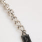 Silver Chain Brass Beaded Lobster Clasp Logo Men Bracelet