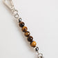 Silver Chain Brass Beaded Lobster Clasp Logo Men Bracelet