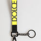 Yellow Logo Nylon Silver Brass Holder Keychain Keyring