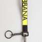 Yellow Logo Nylon Silver Brass Holder Keychain Keyring