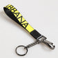 Yellow Logo Nylon Silver Brass Holder Keychain Keyring