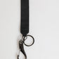 Black Yellow Polyester DG Logo Silver Keychain Keyring