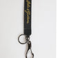 Black Yellow Polyester DG Logo Silver Keychain Keyring