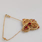 Gold Tone 925 Sterling Silver Crystal Chain Brooch Pin