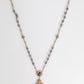 Gold Tone Beaded Chain Religious Cross Necklace