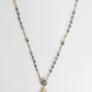Gold Tone Beaded Chain Religious Cross Necklace