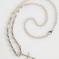 Silver Tone Brass Chain Religious Cross Pendant Necklace