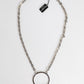 Silver Tone Brass Chain DG Logo Pendant Men Necklace