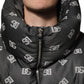 Black DG Monogram Full Zip Puffer Men Jacket