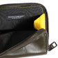 Brown Leather Logo Plaque Card Holder Coin Purse Wallet