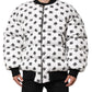 White DG Monogram Full Zip Quilted Jacket