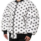 White DG Monogram Full Zip Quilted Jacket