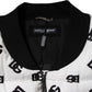 White DG Monogram Full Zip Quilted Jacket