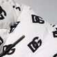 White DG Monogram Full Zip Quilted Jacket