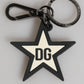 White Black DG Logo Star Rubber Men's Keychain Keyring