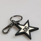 White Black DG Logo Star Rubber Men's Keychain Keyring