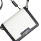 Beige Black Leather Card Holder Crossbody Men Borse Bag