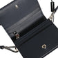 Beige Black Leather Card Holder Crossbody Men Borse Bag