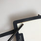 Beige Black Leather Card Holder Crossbody Men Borse Bag