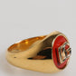Gold Tone Real Brass Red DG Logo Men Ring