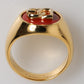Gold Tone Real Brass Red DG Logo Men Ring