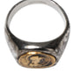 Silver Tone Engraved Two Color Real Brass Ring