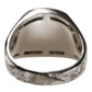 Silver Tone Engraved Two Color Real Brass Ring