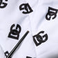 White DG Monogram Hooded Quilted Jacket