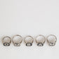 Silver Tone Brass Lettering Set 5 Pieces Adjustable Ring